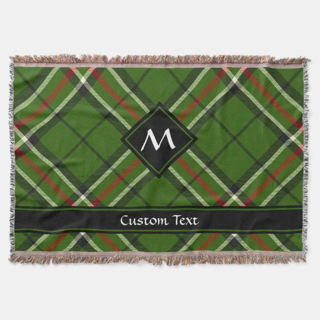 Grönt, svart, röd och vit tartan filt (Framsidan)
