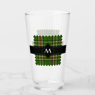 Grönt, svart, röd och vit tartan glaskopp