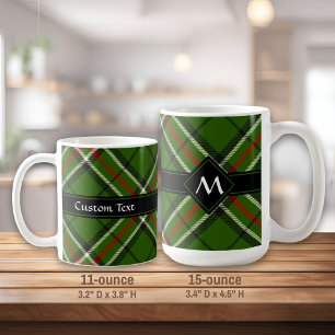 Grönt, svart, röd och vit tartan kaffemugg