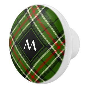 Grönt, svart, röd och vit tartan knopp