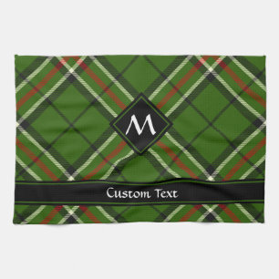 Grönt, svart, röd och vit tartan kökshandduk