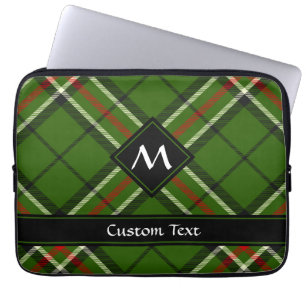 Grönt, svart, röd och vit tartan laptop fodral