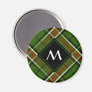 Grönt, svart, röd och vit tartan magnet