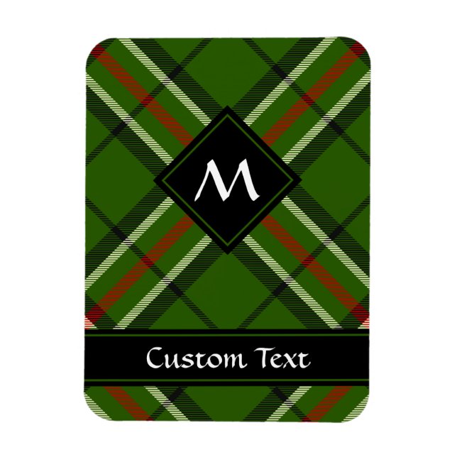 Grönt, svart, röd och vit tartan magnet (Vertikal)