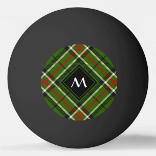 Grönt, svart, röd och vit tartan pingisboll