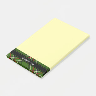 Grönt, svart, röd och vit tartan post-it block
