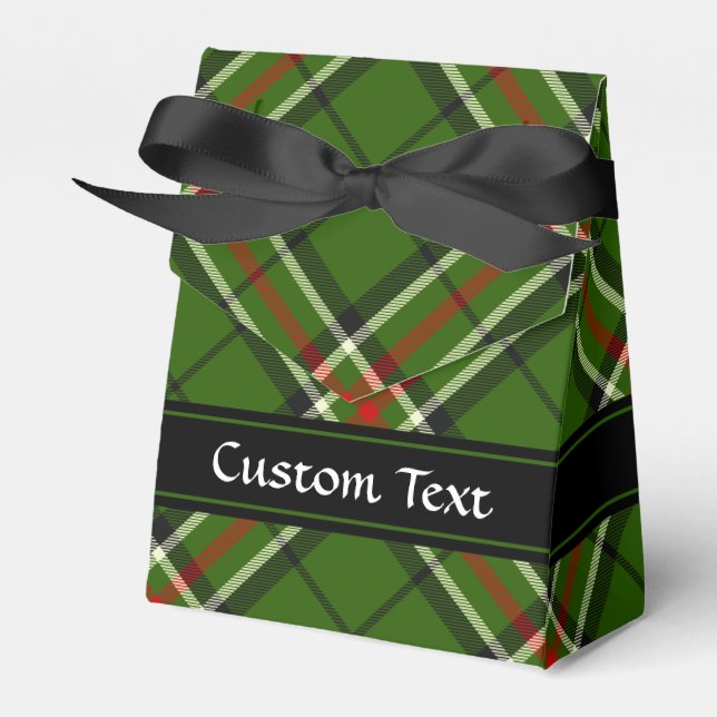 Grönt, svart, röd och vit tartan presentaskar (Framsidan Sidan)