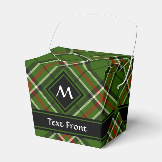 Grönt, svart, röd och vit tartan presentaskar (Framsidan Sidan)