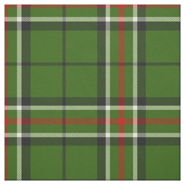 Grönt, svart, röd och vit tartan tyg (Provkarta)