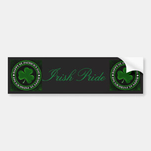 grönt/svart Shamrock St patrick's day Irish Pride Bildekal