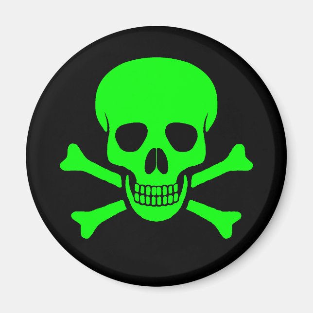 Grönt & svart skal & korsben, magnet (Framsidan)