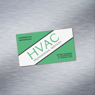 Grönt Svart uppvärmning och kylning HVAC Magnetiska Visitkort