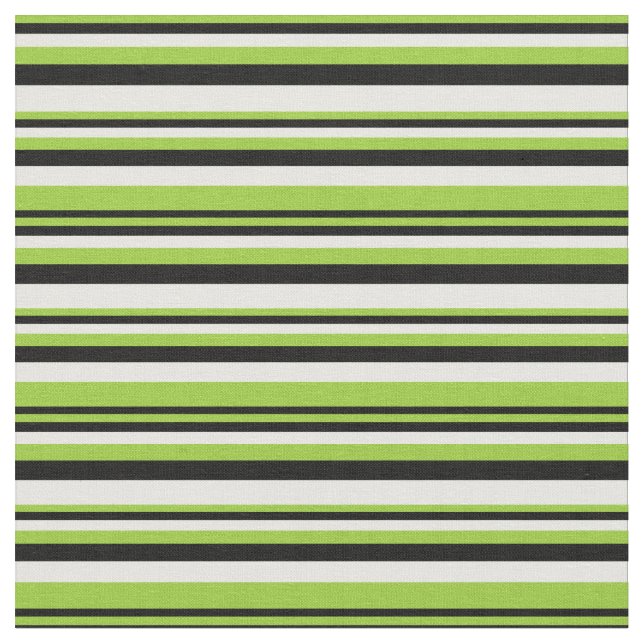Grönt, Svartvit Färgad Linjer Tyg (Närbild)