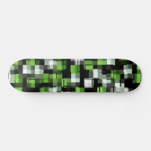 Grönt Svartvit Trendig Play Mönster Mini Skateboard Bräda 18,5 Cm
