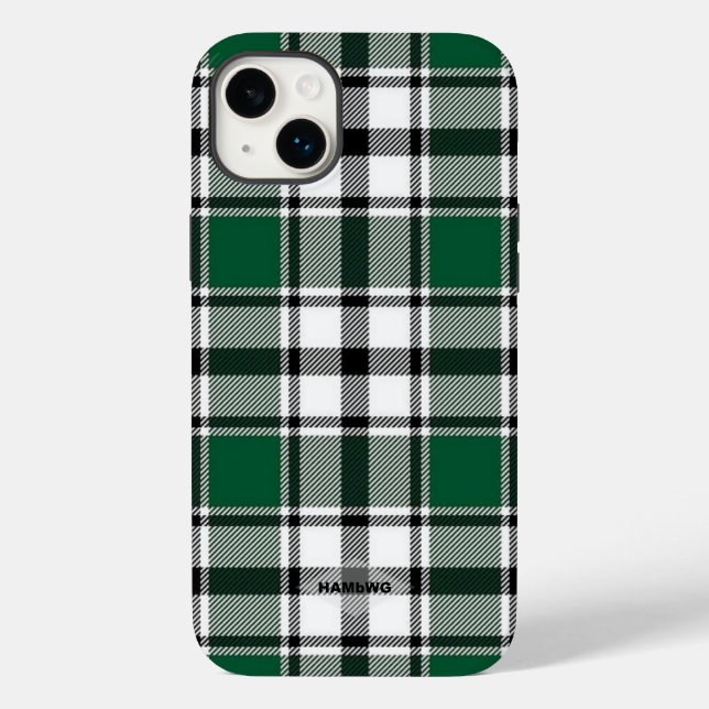 Grönt, svartvitt Iphone case HAMbWG (Baksida)