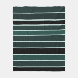 Grönt, svartvitt stripe fleecefilt