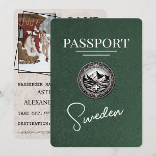 Grönt Sverige Passport Spara datum Datumet