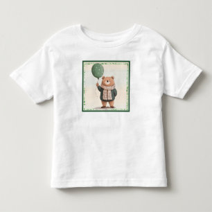 Grönt Svettbjörn med kulört scarf T Shirt