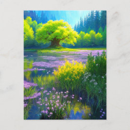 Grönt Swamplands skönhet Vykort