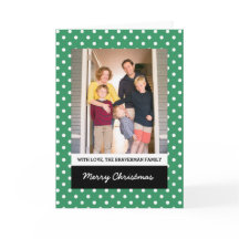 Grönt Sweet Polka Dot Helgdag Photo Greeting Card