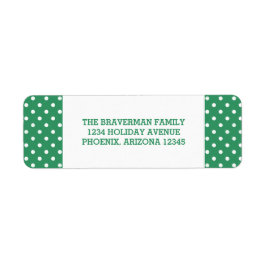 Grönt Sweet Polka Dot-Helgdag Returadress Etikett