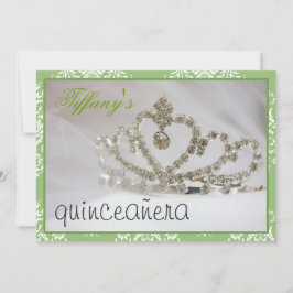 grönt Sweet sixteen eller quinceañera party Inbjudningar
