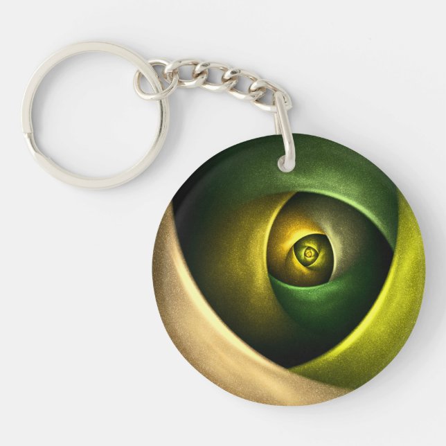 Grönt Swirl Blommigt Modern Abstrakt Art Mönster # (Framsidan)