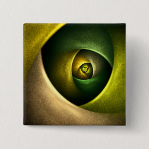 Grönt Swirl Blommigt Modern Abstrakt Art Mönster # Knapp