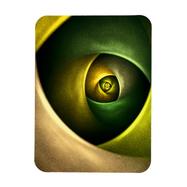 Grönt Swirl Blommigt Modern Abstrakt Art Mönster # Magnet (Vertikal)