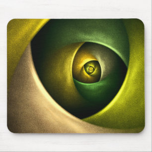 Grönt Swirl Blommigt Modern Abstrakt Art Mönster # Musmatta