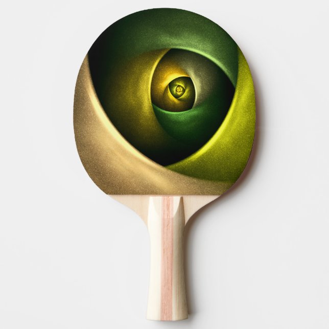 Grönt Swirl Blommigt Modern Abstrakt Art Mönster # Pingisracket (Framsidan)
