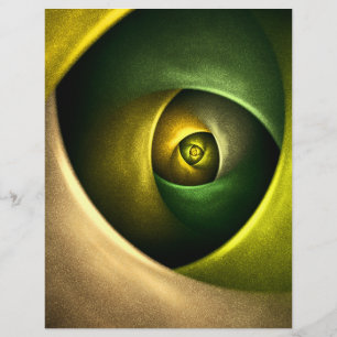 Grönt Swirl Blommigt Modern Abstrakt Art Mönster # Reklamblad