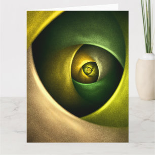 Grönt Swirl Blommigt Modern Abstrakt Art Mönster # Tack Kort