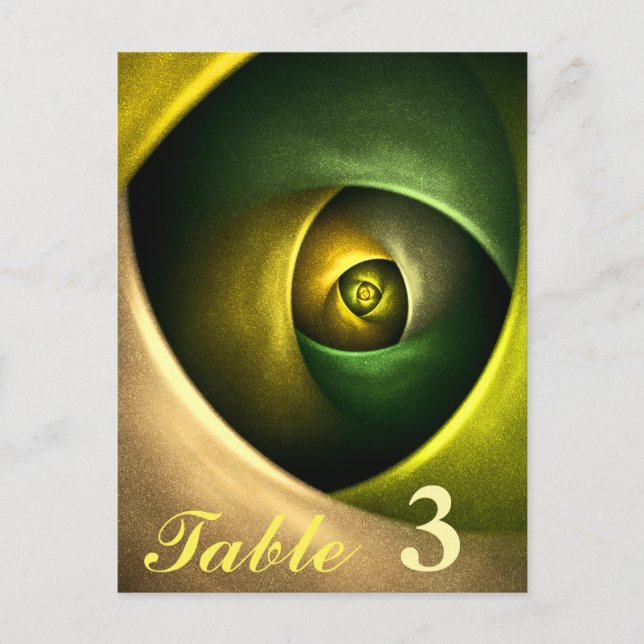 Grönt Swirl Blommigt Modern Abstrakt Art Mönster # Vykort (Framsida)