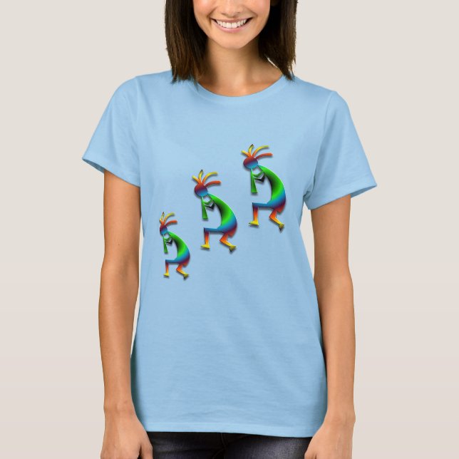 Grönt Swirl Kokopellis T-shirt (Framsida)