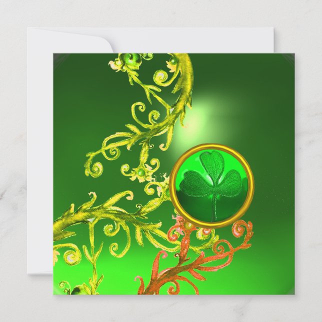 GRÖNT SWIRL OCH SHAMROCK ST PATRICK'S DAY PARTY INBJUDNINGAR (Framsida)
