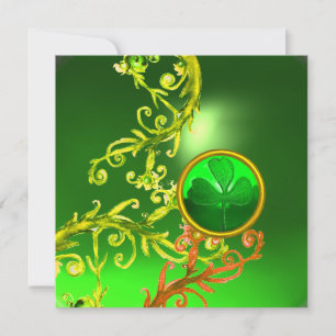 GRÖNT SWIRL OCH SHAMROCK ST PATRICK'S DAY PARTY INBJUDNINGAR