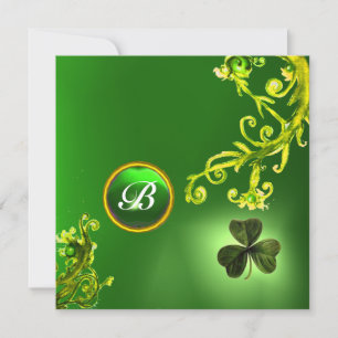 GRÖNT SWIRL OCH SHAMROCK ST PATRICK'S DAY PARTY INBJUDNINGAR