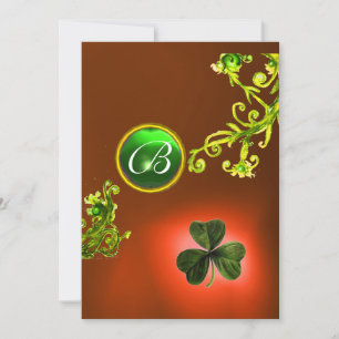 GRÖNT SWIRL OCH SHAMROCK ST PATRICK'S DAY PARTY INBJUDNINGAR