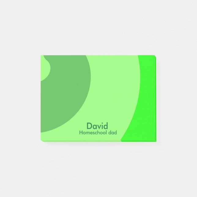 Grönt Swirls for Homeschool Pappa Post-it Block (Framsida)