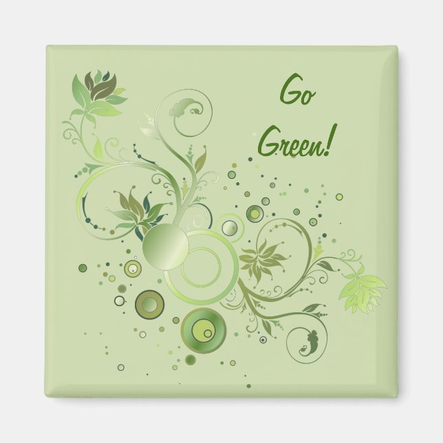 Grönt Swirls Magnet (Framsidan)