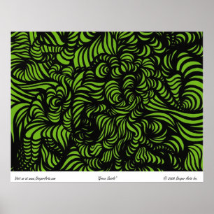 Grönt Swirls Poster