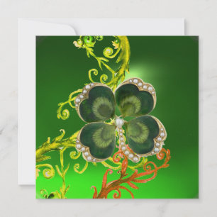 GRÖNT SWIRLS,SHAMROCK JEWEL ST PATRICK'S DAY PARTY INBJUDNINGAR