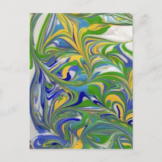 Grönt Swirls vykort (Framsida)