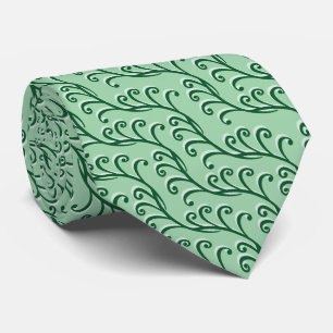 Grönt Swirly Vines Neck Tie Slips
