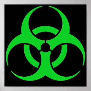 Grönt symbol för biologisk fara poster