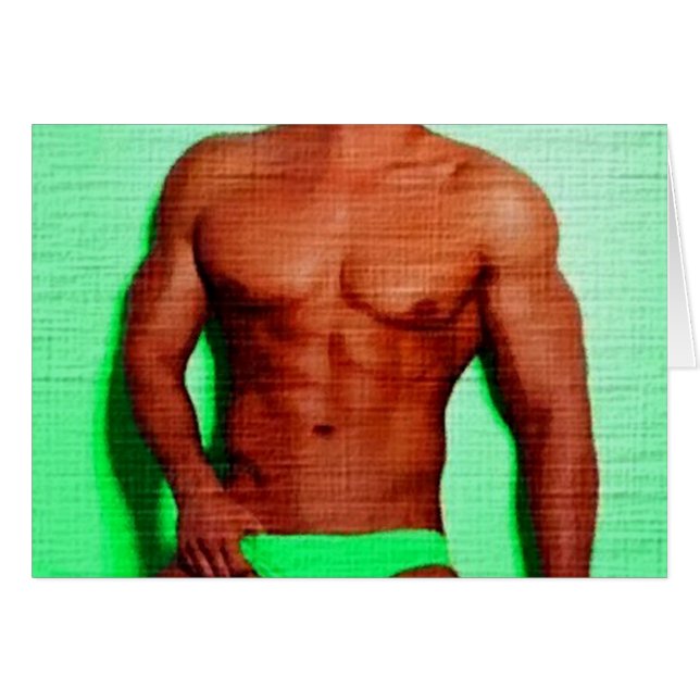 Grönt synad snygg man LIM Hälsningskort (Framsidan Horizontal)