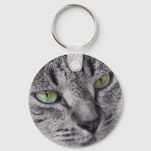 Grönt synad tabby kattkeychain nyckelring
