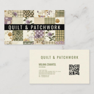 Grönt Syren Kvist Kuddvar Patchwork Handgjorda Klä Visitkort