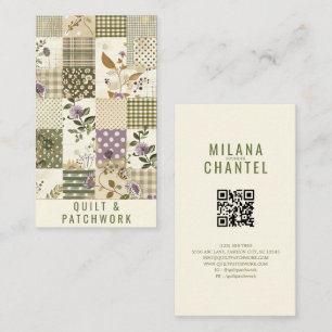 Grönt Syren Kvist Kuddvar Patchwork Handgjorda Klä Visitkort
